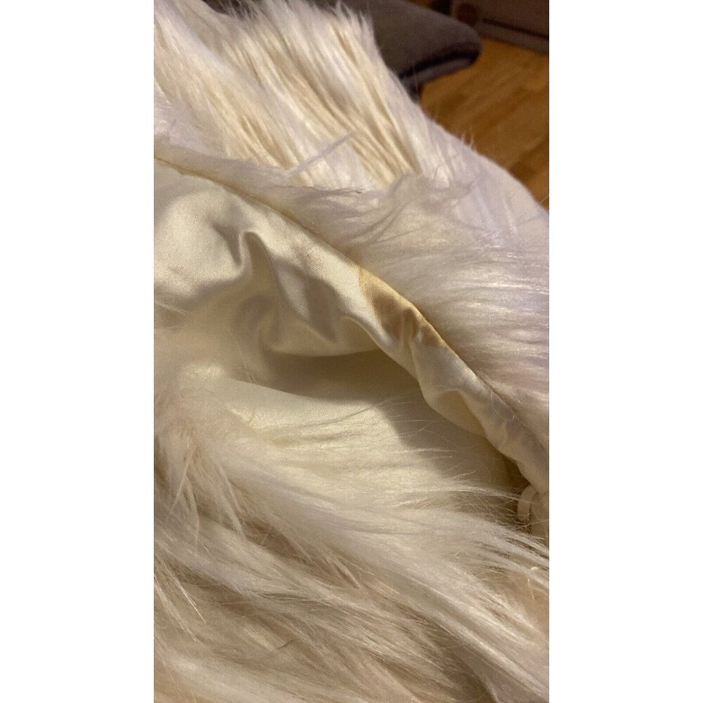 GRACE ELEMENTS Faux Fur VEST Womens Sz M Cream And Beige Blend Casual Work Party - Picture 13 of 16